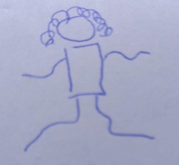 Self-portrait with noodle-arms.