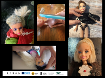 Images of Barbie dolls that have been manipulated and changed.